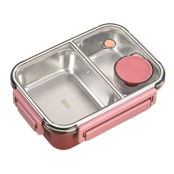 Wosthever Caja dividida portátil con junta de sellado Para Comida, bento deportivo, refrigerador de almuerzo dividido, Tupper Comida, bento de Mostrada Rojo