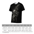 thumbnail image 6 of LAOLIUSN Men's 3D Skull Graphic T Shirt, All Over Print Short Sleeve Crewneck Tee, 88% Polyester 12% Spandex, Casual Novelty Streetwear Tops, S-4XL, 6 of 7