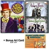 Willy Wonka And The Chocolate Factory + The Addams Family 1 & 2: Triple Feature Movie Collection + Bonus Art Card