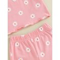 thumbnail image 6 of Bagilaanoe 2Pcs Toddler Baby Girl Pants Set Short Sleeve Floral T-Shirts Tops + Flare Trousers 12M 18M 24M 3T 4T 5T Kids Casual Clothes, 6 of 8