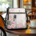 thumbnail image 3 of Kuiaobaty Cat Rose Print Crossbody Bag for Women, Butterfly Print Leather Sling Bag Purse with Adjustable Strap, Waterproof Shoulder Handbag Crossbody for Travel, Pink, 3 of 7