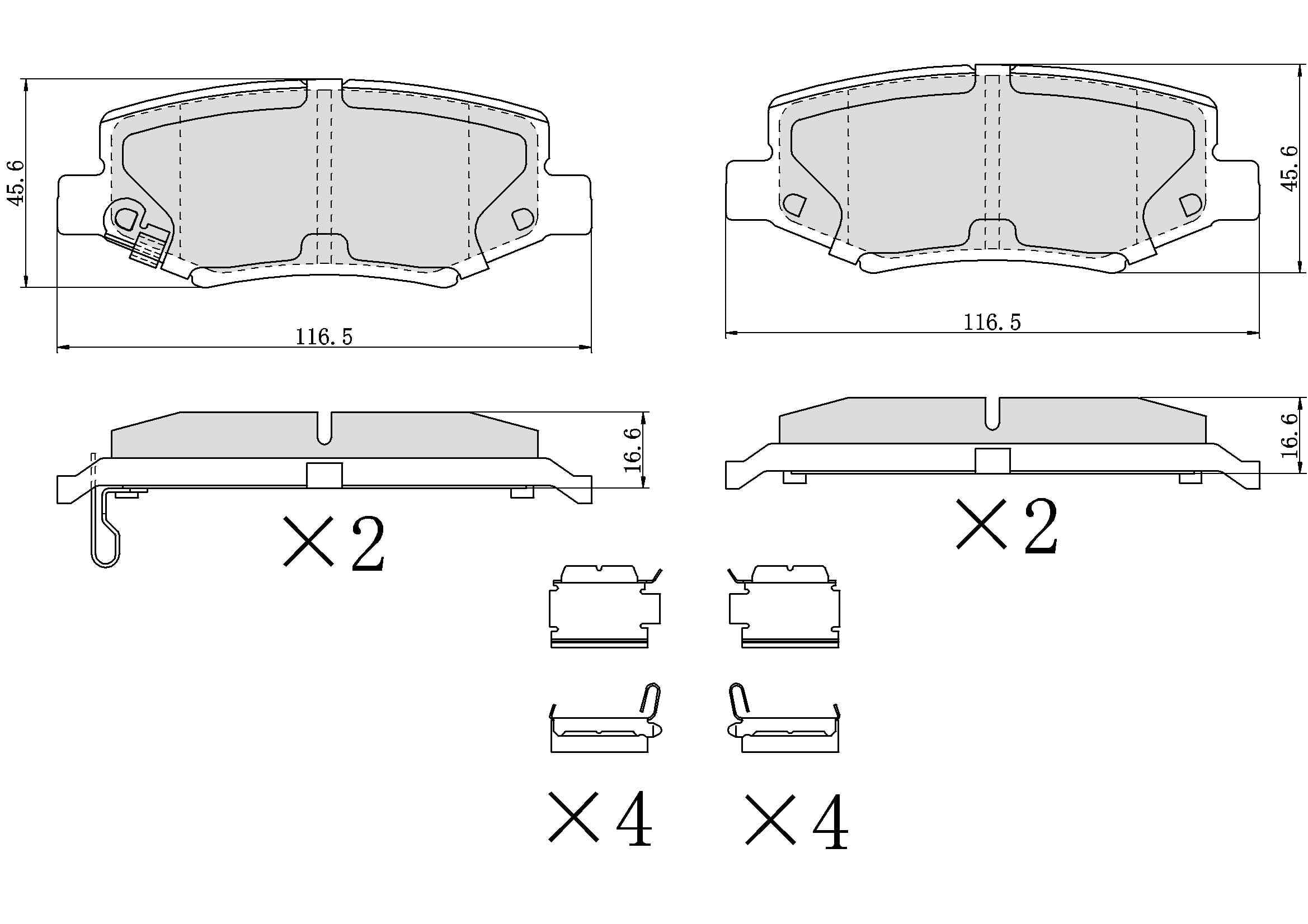 UltraHC 700 Brake Pad Set, Rear HC7.1274.0.C, Jeep Wrangler 2017-2007