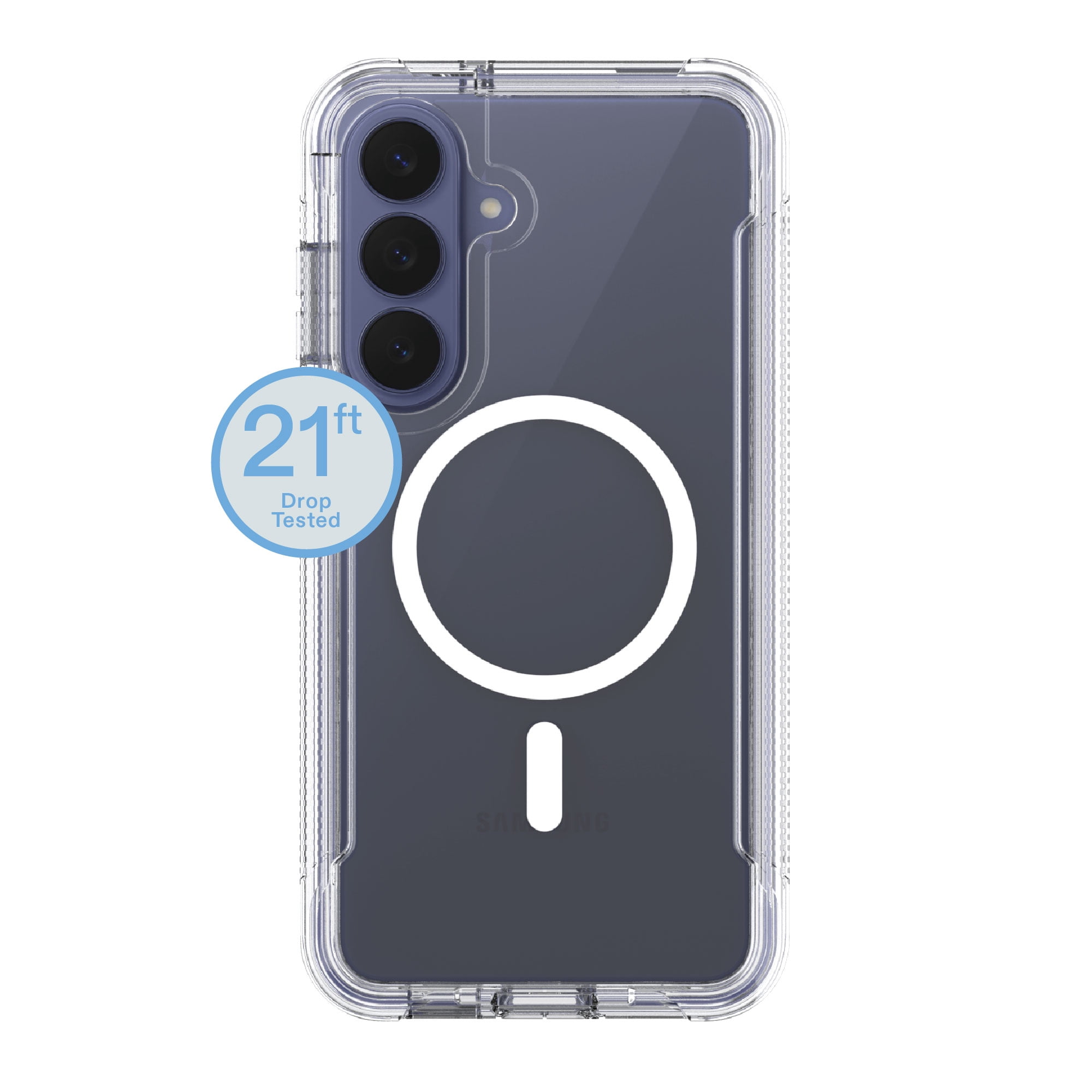 onn Rugged Phone Case for Samsung Galaxy S26 FE / S25 FE, Magnetic Compatible - Clear