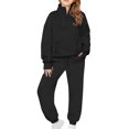 thumbnail image 2 of Gamivast Kids 2 Piece Tracksuit Set Oversized Quarter Zip Pullover Hoodie with Pocket and Matching Joggers Soft Fleece Lined Casual Athletic Outfit Girls, 2 of 9