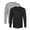 Black+Heather-Grey-2PCS, variant on Men’s Poly-Rich Long Sleeve T-Shirt 65/35 Polyester/Ring-Spun Cotton Heavyweight Plain Tee (Black+White-2PCS, XL)