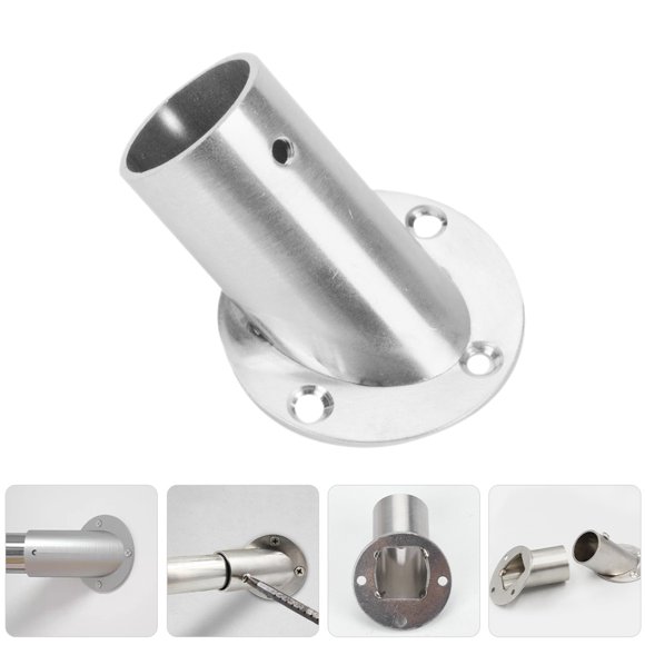 FOMIYES 4Ud Soportes De Flange En Acero Inoxidable Para Barra De Ropa Con Instalación Plata