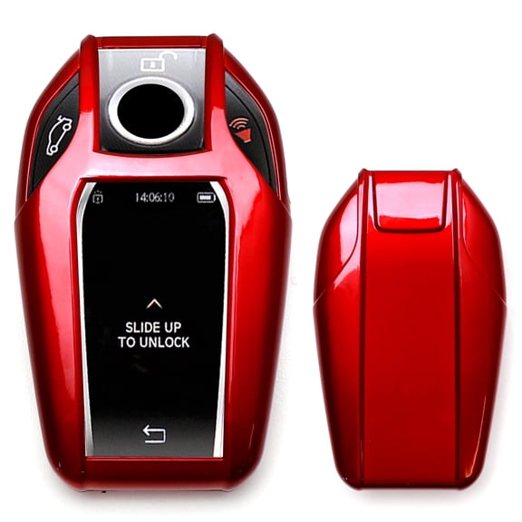 Glossy Metallic Red Exact Fit Key Fob Shell Cover For 2016-up BMW G11/G12 7 Series 740i 750i, 2014-up BMW i8 Touchscreen Smart Key