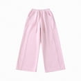 thumbnail image 6 of Ccpelsie Girls Spring Casual Lounge Pants Wide Leg Loose Fit Sweatpants Elastic Waist Drawstring Joggers for Home Comfort(A01-Pink,5-6 Years), 6 of 8