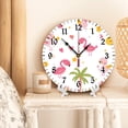 thumbnail image 3 of YladaFaie 10 Inch Silent Round Wall Clock, Flamingos Flower Non Ticking Clock for Living Room Kitchen Bedroom Office Decorative with Desktop Stand Easy to Read Home Art Decor, 3 of 7