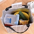 thumbnail image 3 of Coofit Lunch Tote Splash-proof Insulated Large Capacity Plaid Lunch Handbag Lunch Bag, 3 of 10