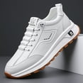 thumbnail image 5 of [Breathable Sneakers] Breathable White Men's Sneakers | Casual & Sporty, Non-Slip Soft Rubber Sole, Low-Top Design with Pull Tab, Comfortable Microfiber Upper for Casual Attire, 5 of 8