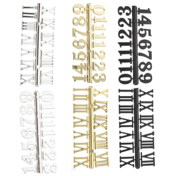 Baluue Clock Number Label Assorted Color 6Pcs
