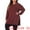 Burgundy, variant on DARING DIVA Plus Size Crew Neck Long Sleeve Slit Hem Pullover Sweater 1X Burgundy