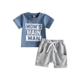 thumbnail image 1 of ZAXARRA Toddler Boys Summer Outfit Sets Short Sleeve O Neck Tops + Solid Color Drawstring Shorts, 1 of 9
