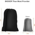 thumbnail image 4 of 3 Pack XXL Drawstring Laundry Bag, 28x40 Inch Machine Washable Hamper Liner for Travel Camping, 3 Black, 4 of 7