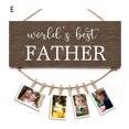 thumbnail image 3 of CSChome Wooden Message Board Photo Holder Wooden Board Letter Printed Vintage Style Creative Photo Holder Clip Rustic Family Hanger, 3 of 6