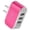 Hot Pink, variant on LED Smartphone Charger Wall Mount with 3 USB Ports Portable Travel Charger for IP/Type-C/ USB Devices - Wall Chargers