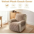 thumbnail image 3 of TOPCHANCES Plush Recliner Chair Cover, Faux Rabbit Fur 1-Seater Sofa Cover, Washable Armchair Protector with Adjustable Elastic Belt for 23 Inches Recliner (Khaki), 3 of 12