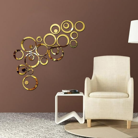 Wall Stickers Circle Wall Stickers Art Wall Decoration DIY Wall Sticker Creative For Home Living Room Bedroom Bathroom Decor *gold