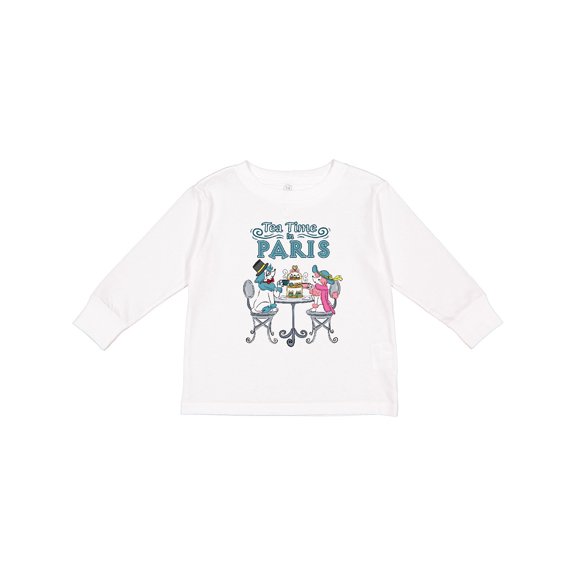 Inktastic Tea Time in Paris-colorful French Poodles Boys or Girls Long Sleeve Toddler T-Shirt