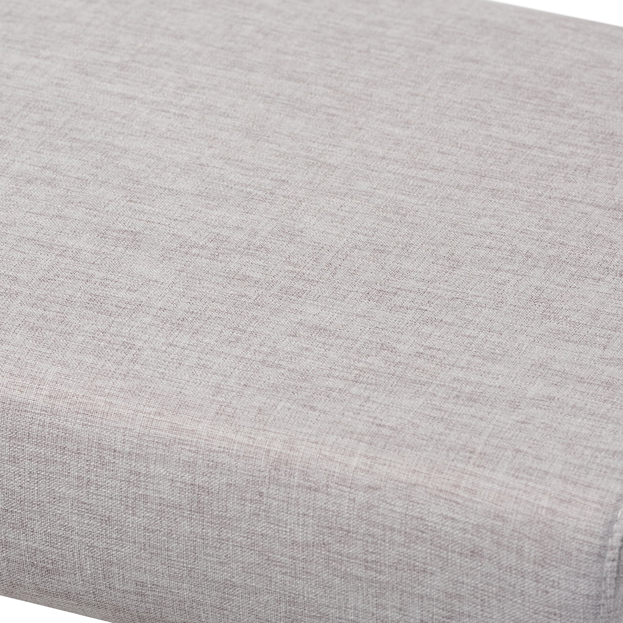 Baxton Studio Rika Mid-Century Modern Grayish Beige Fabric Upholstered Walnut Brown Finished Boomerang Bench