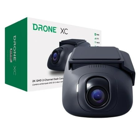 DroneMobile XC - 2K QHD Dash Cam with LTE + GPS + Wi-Fi - Works with All Vehicles - Black