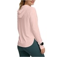 thumbnail image 2 of EYWGYA Chandail à Capuchon de Protection Solaire UPF 50+ pour Femmes, Chandail Léger à Manches Longues avec Trous pour les Pouces, Haut de Randonnée à Manches Raglan, 2 of 5