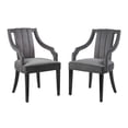 thumbnail image 2 of Modway Virtue Performance Velvet Dining Chairs - Set of 2 in Gray, 2 of 8