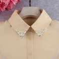 thumbnail image 3 of LoudSung Fake Collar Detachable Half Shirt Blouse False Collar Elegant Crystal Decorative Pure Color for Women Girls, 3 of 8