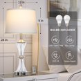 thumbnail image 3 of Lámpara Rinweey Cristal de Vidrio Plata con Puertos USB C+A y Enchufe AC, 3 of 6