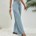 thumbnail image 6 of ZZwxWA Wide Leg Pants for Women Business Casual Work Pants Womens Drawstring Loose Flowy Beach Palazzo Pants Summer High Waisted Lounge Trouser, 6 of 6
