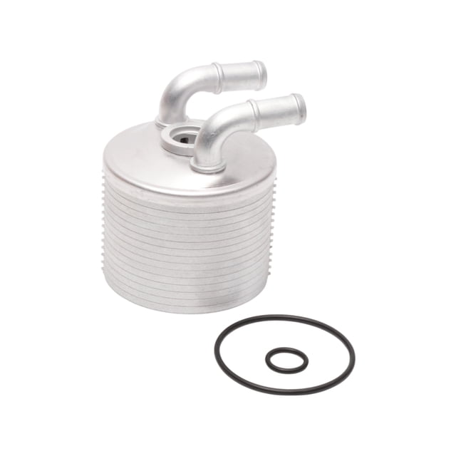 Enfriador de aceite de motor Unique Bargains para Peugeot 5008 2010, enfriador de aceite de transmisión con sellos de O-ring No. 227557, aleación de aluminio, tono plateado, 1 juego de automóvil