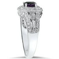 thumbnail image 2 of Pompeii 1 1/2ct Vintage Amethyst & Diamond Halo Ring 14K White Gold (H/I,I2), 2 of 4