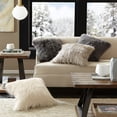thumbnail image 2 of Home Essence Adelaide Faux Fur Square Pillow, 20x20", Ivory, 2 of 3