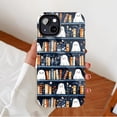 thumbnail image 2 of Spooky Ghost Design iPhone Case for Halloween Lovers with Charming Bookshelf Pattern, Durable Anti-Slip Soft TPU Case, Compatible with iPhone 11/12/13/14/15/16 (Pro Max/Plus), 2 of 9