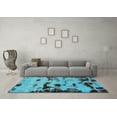 thumbnail image 3 of Ahgly Company Indoor Round Persian Turquoise Blue Bohemian Area Rugs, 6' Round, 3 of 4