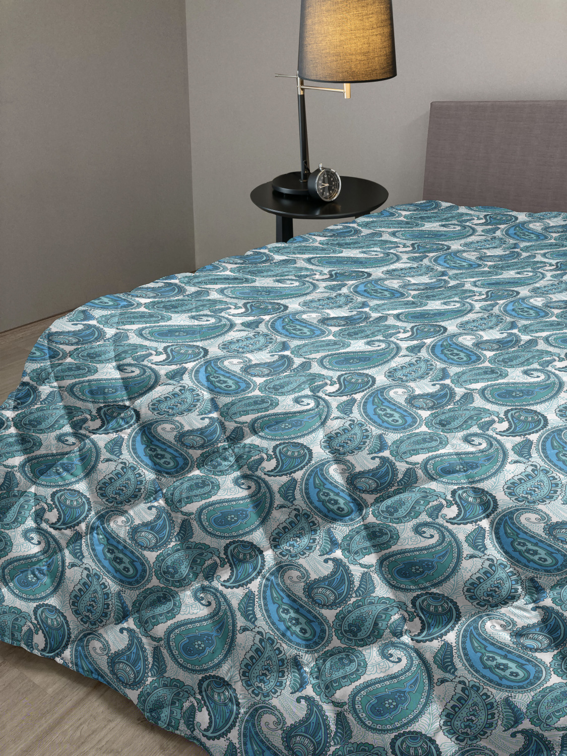 thumbnail image 2 of Paisley Down Alternative Comforter, Modern Teardrop Shaped Striped Oriental Pattern with Flowers and Leaves Art, Microfiber Quilt for All Season, 5 Sizes, Multicolor, by Ambesonne, 2 of 3