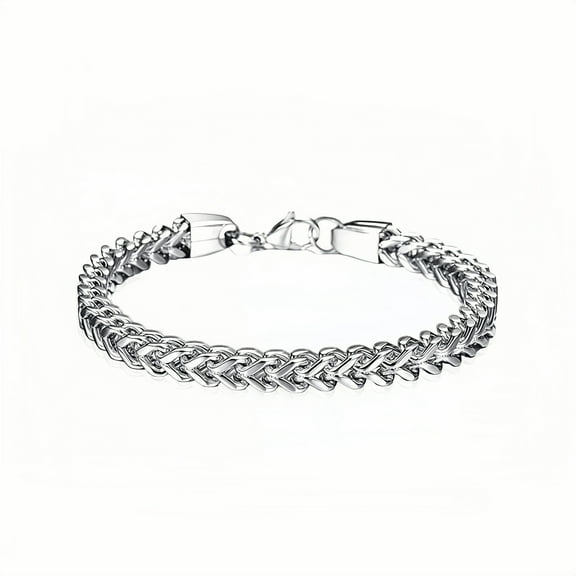 Midir&Etain Chain Bracelet For Men Length 18K White Gold Plated Classic Jewelry For Christmas/Valentine'S Day/Birthday （Platinum）