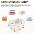 thumbnail image 6 of Yayeee Collapsible Cube Storage Bin with Lid Fabric Closet Decorative Basket with Handles, Gray Bears, 6 of 7