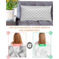 thumbnail image 3 of Light Gray Pillow Cases Cal King Size, Smooth Satin Pillowcase for Hair and Skin, Minimalist Boho Abstract Ethnic Motifs Decorative Cooling Bed Pillow Covers with Zipper, 20x40 Inches, 3 of 5