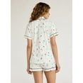 thumbnail image 5 of Joyspun Women's Dreamy Soft Collection Notch Collar Top and Shorts Pajama Set, 2-Piece, Sizes XS-3X, 5 of 5