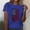 Blue, variant on Lumosvexa Summer Womens Casual T-Shirt for Women Plain Short Sleeved Shirt Tops Crew Neck T-Shirt White Size L