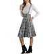 thumbnail image 4 of Vestido de cuadros INSPIRE CHIC para mujer, falda de tirantes de tartán navideño, color negro, 4 of 6