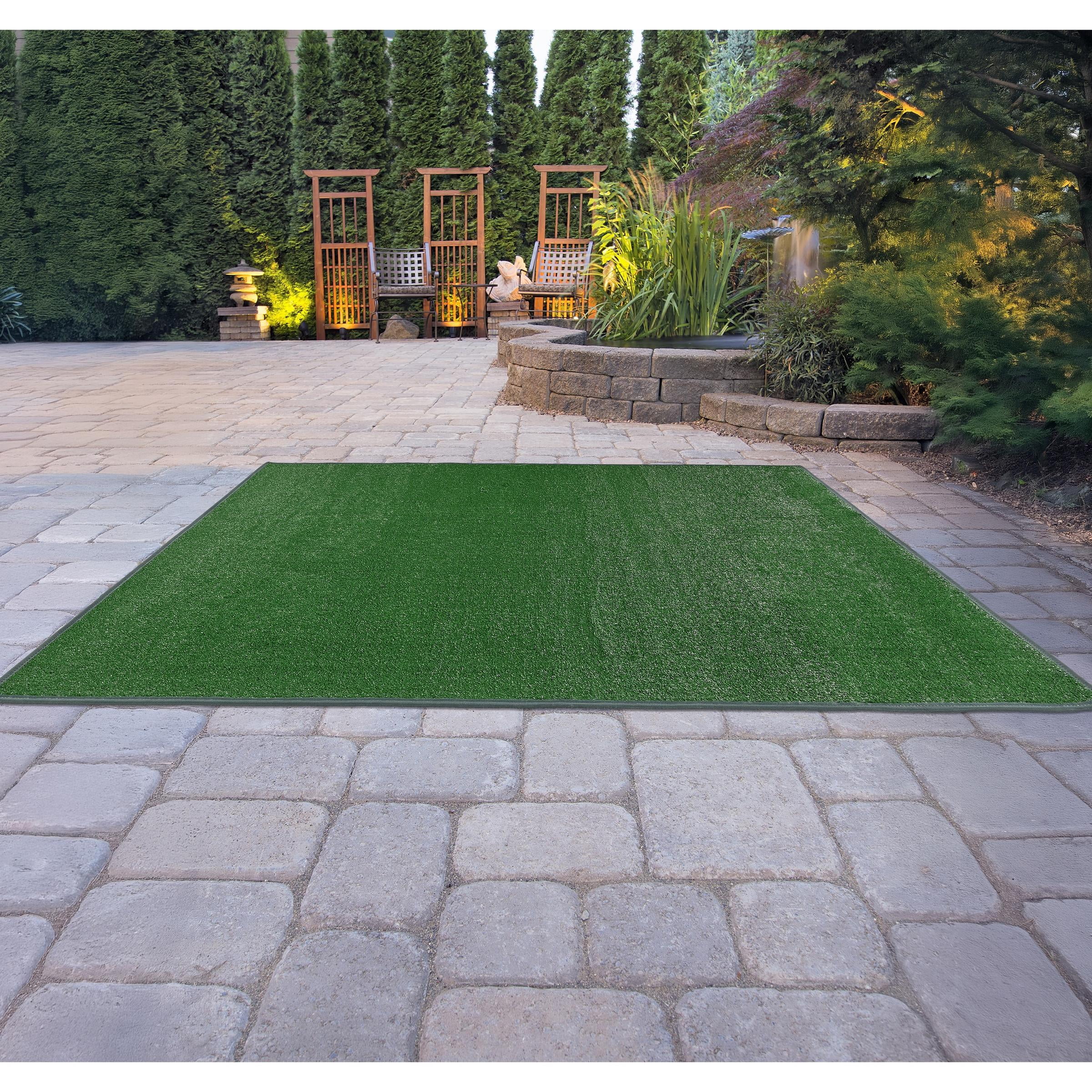 Garland Rug Artificial Grass Green Indoor/Outdoor Area Rug, 5' x 7'