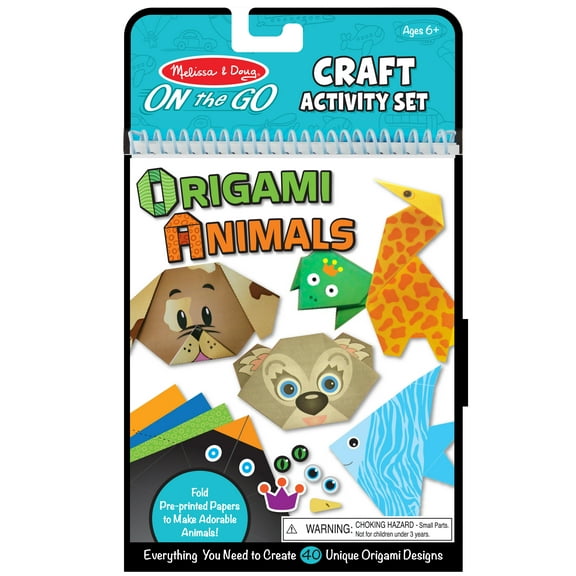 Melissa & Doug On the Go Origami Animals Craft Activity Set - 38 Stickers, 40 Origami Papers - FSC Certified