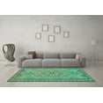 thumbnail image 3 of Ahgly Company Machine Washable Indoor Square Persian Turquoise Blue Traditional Area Rugs, 7' Square, 3 of 4