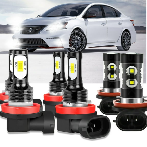 BMZONCC For Nissan Sentra 2013-2019 LED Headlights High Low Beam   Fog Bulbs Combo 6000K