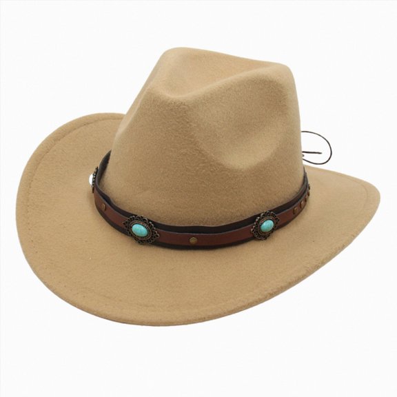 mgoYE Western Cowboy Hat for Kids Classic Roll Up Hat Boys Girl(Beige,3-8 Years)