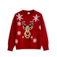 thumbnail image 5 of Actgleam Girls Christmas Sweaters Holiday Winter Boys Long Sleeve Crewneck Pullover Knit Tops,11-12Year, 5 of 7
