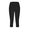 thumbnail image 6 of Stamzod Workout Leggings for Women High-Waisted Stretchy Capri Leggings Casual Soft Cropped Yoga Pants Summer Clothes Black B XL, 6 of 6